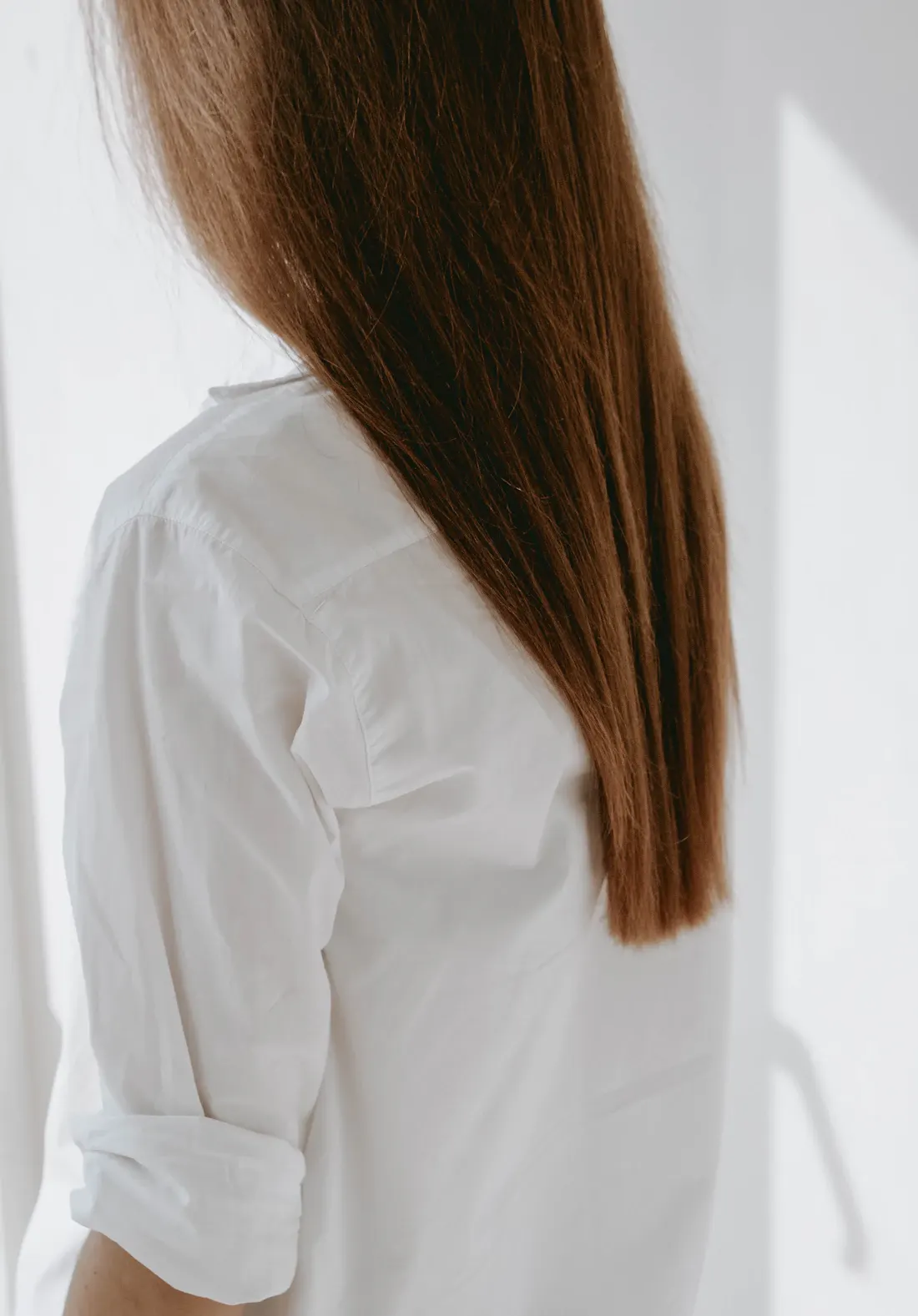 Après : cheveux lisses et brillants